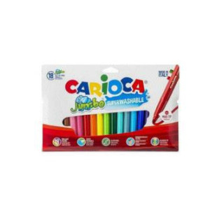 Carioca Jumbo Pack de 18 Rotuladores - Punta 6mm - Superlavable - Colores Surtidos