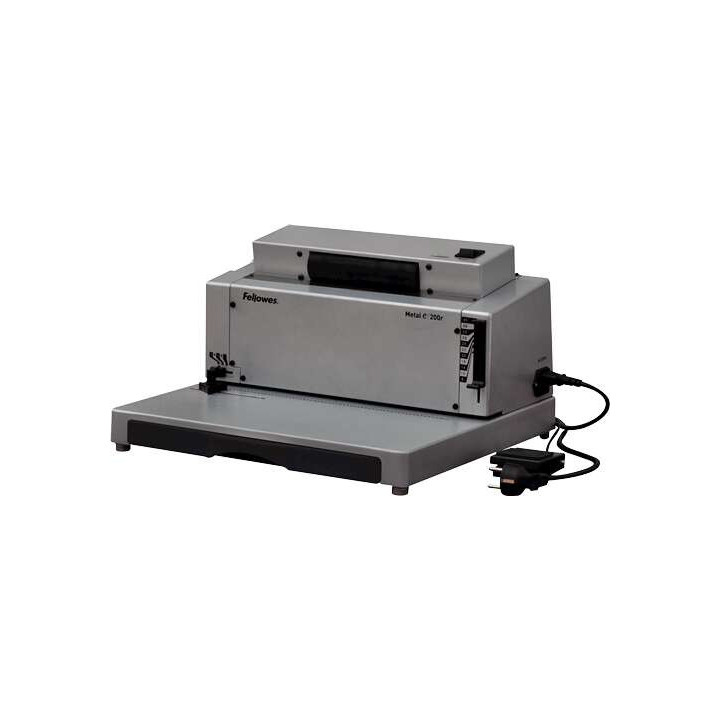 Fellowes Metal E 200R Encuadernadora Electrica de Espiral A4 - Perfora hasta 20 Hojas - Encuaderna hasta 450 Hojas