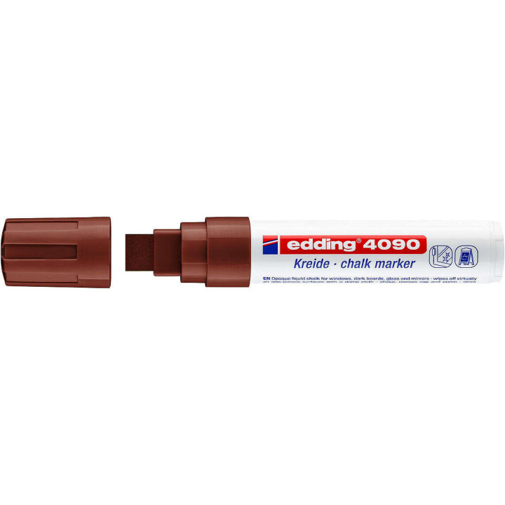 Edding 4090 Rotulador de Tiza Liquida - Punta Biselada - Trazo entre 4 y 15mm - Olor Neutro - Color Marron