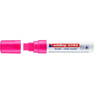 Edding 4090 Rotulador de Tiza Liquida - Punta Biselada - Trazo entre 4 y 15mm - Olor Neutro - Color Rosa Neon
