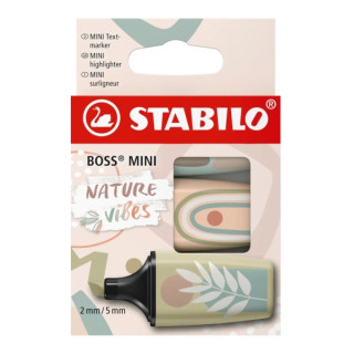 Stabilo Boss Mini Naturevibes Pack de 3 Marcadores Fluorescentes - Trazo entre 2 y 5mm - Tinta con Base de Agua - Antisecado -
