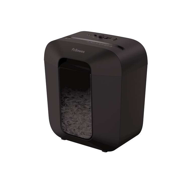 Fellowes LX25 Destructora de Papel Manual Corte en Particulas P-4 - Destruye hasta 6 Hojas - Papelera de 11.5L - Color Negro