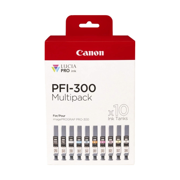 Canon PFI300 Pack de 10 Cartuchos de Tinta Originales - 4192C008