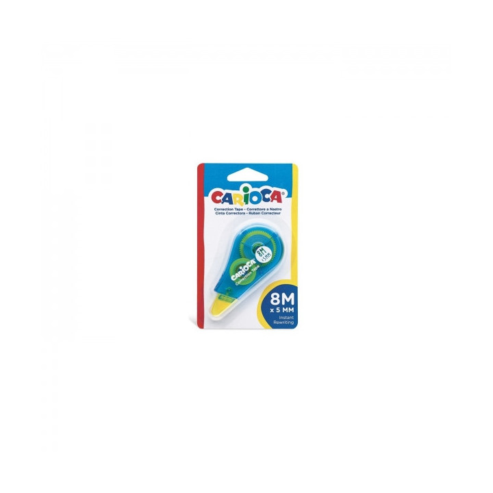 Carioca Corrector de Cinta 8mx5mm - Ideal para Cualquier Tipo de Papel - Color Blanco