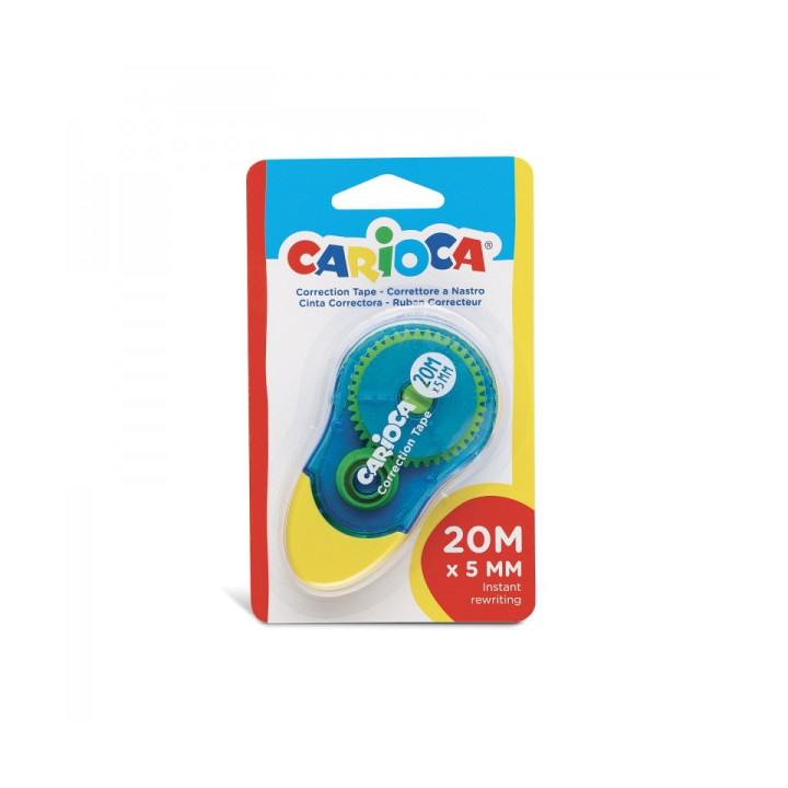 Carioca Corrector de Cinta 20mx5mm - Ideal para Cualquier Tipo de Papel - Color Blanco