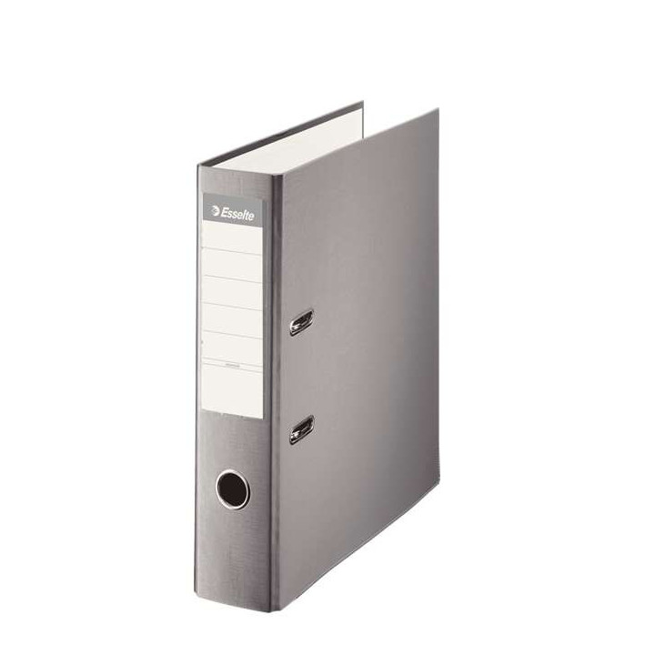 Esselte Archivador de Palanca - Formato A4 - Lomo 75mm - Capacidad para 500 Hojas - Color Gris
