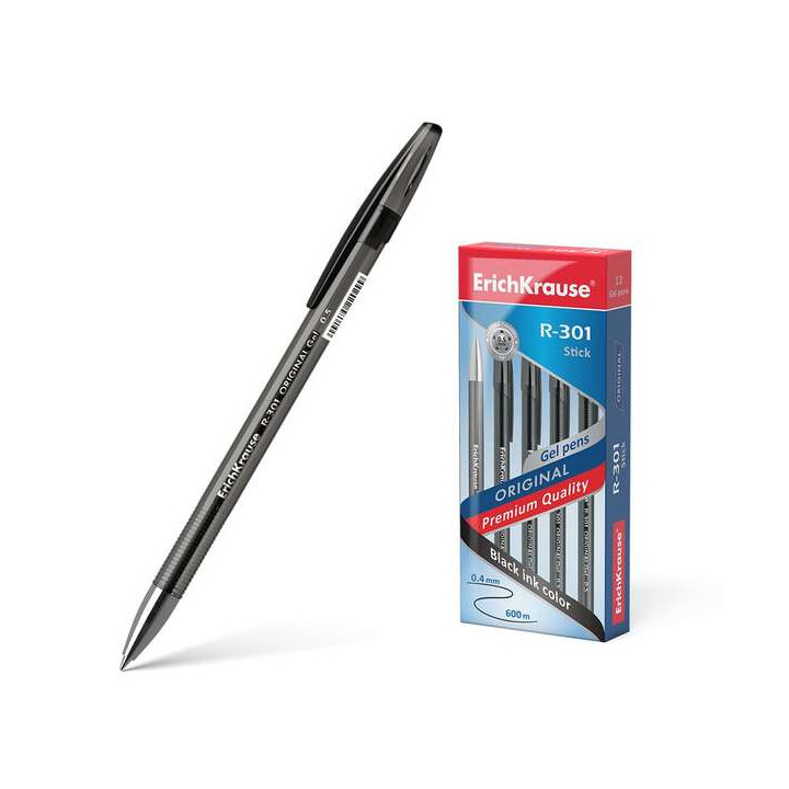 Erichkrause R-301 Original Boligrafo de Tinta de Gel - Punta 0.5mm - Trazo 0.4mm - Cuerpo Translucido Tintado - Grip Perfilado