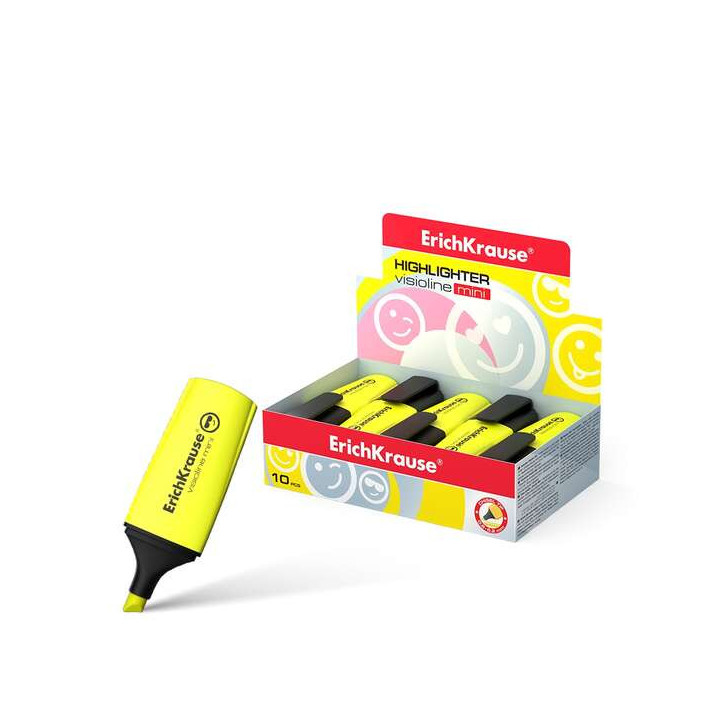 Erichkrause Visioline Mini Fluorescente - Punta Biselada - Trazo 0.6 a 5.2mm - Color Amarillo