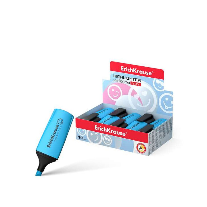 Erichkrause Visioline Mini Fluorescente - Punta Biselada - Trazo 0.6 a 5.2mm - Color Azul