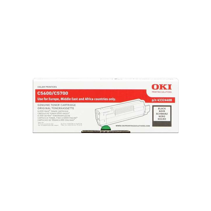 OKI C5600/C5700 Negro Cartucho de Toner Original - 43324408