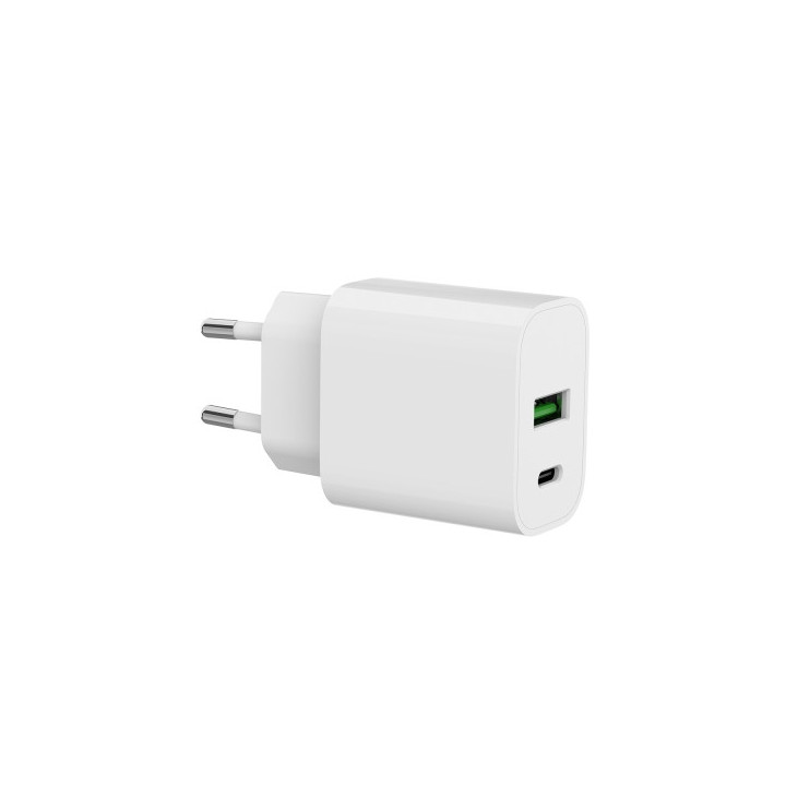 SPC Cargador de Pared USB-C/PD + USB-A 20W - Color Blanco