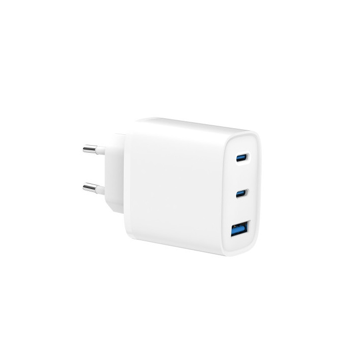 SPC Cargador de Pared 2xUSB-C/PD + USB-A 65W - Color Blanco