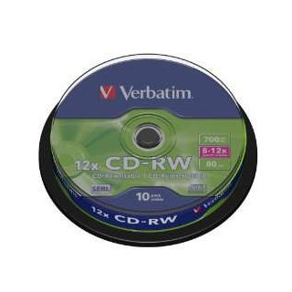 Verbatim CD-RW Regrabable 8-12x 700MB (Tarrina 10 Uds)