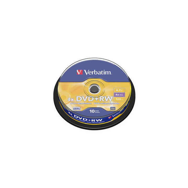 Verbatim DVD+RW Regrabable 4x 4.7GB (Tarrina 10 Uds)