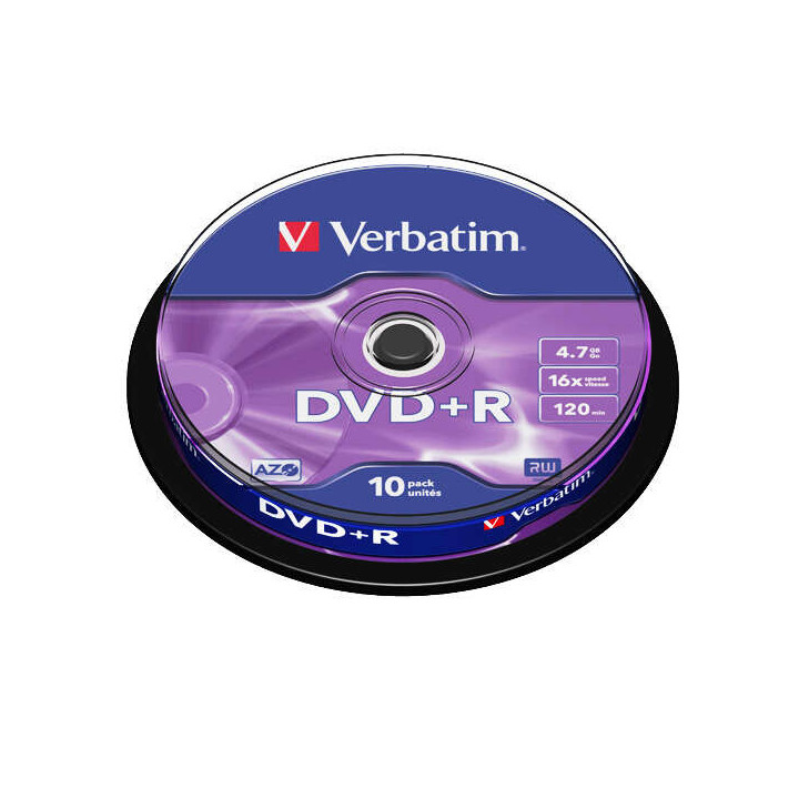 Verbatim DVD+R 16x 4.7GB (Tarrina 10 Uds)