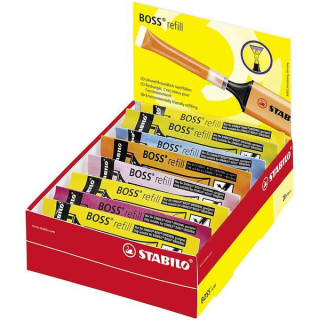 Stabilo Boss 70 Recarga de 3ml para Marcador Fluorescente - Tinta con Base de Agua - Colores Surtidos