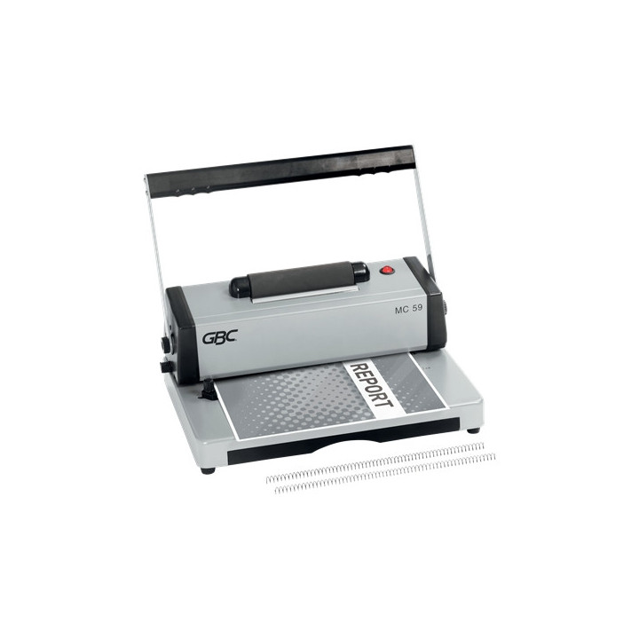 GBC MC59 Encuadernadora A4 de Espiral Metalica - Encuaderna hasta 450 Hojas - Perfora hasta 20 Hojas - Alicate de corte Incluid