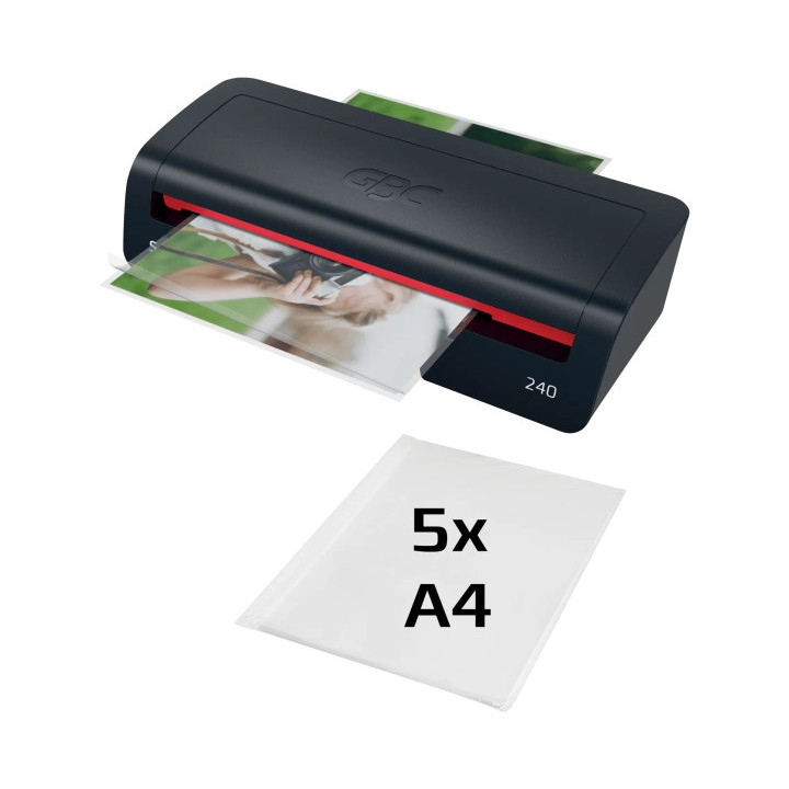 GBC 240 Home Office A4 Plastificadora - Calentamiento en 2 Minutos - Desde Documentos de Identidad hasta Documentos A4 - Compat