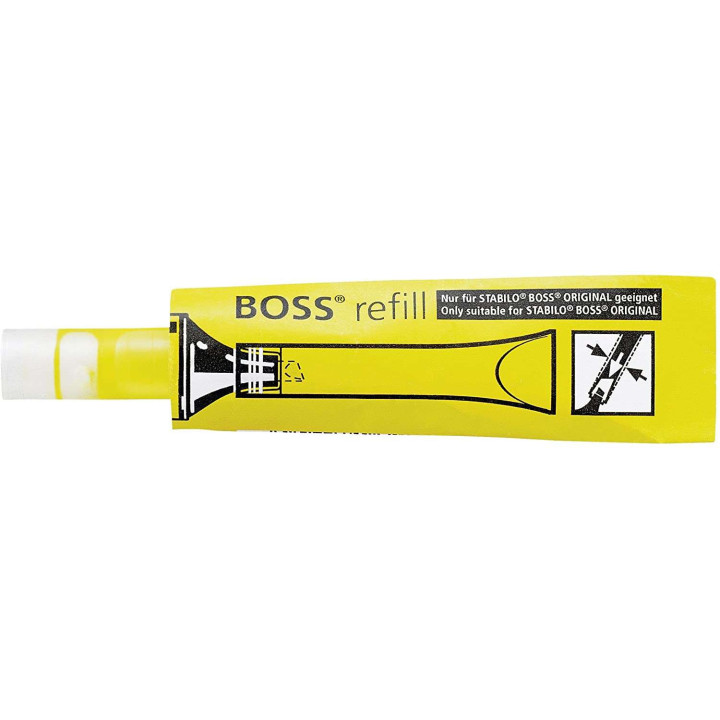 Stabilo Boss 70 Recarga de 3ml para Marcador Fluorescente - Tinta con Base de Agua - Color Amarillo Fluorescente