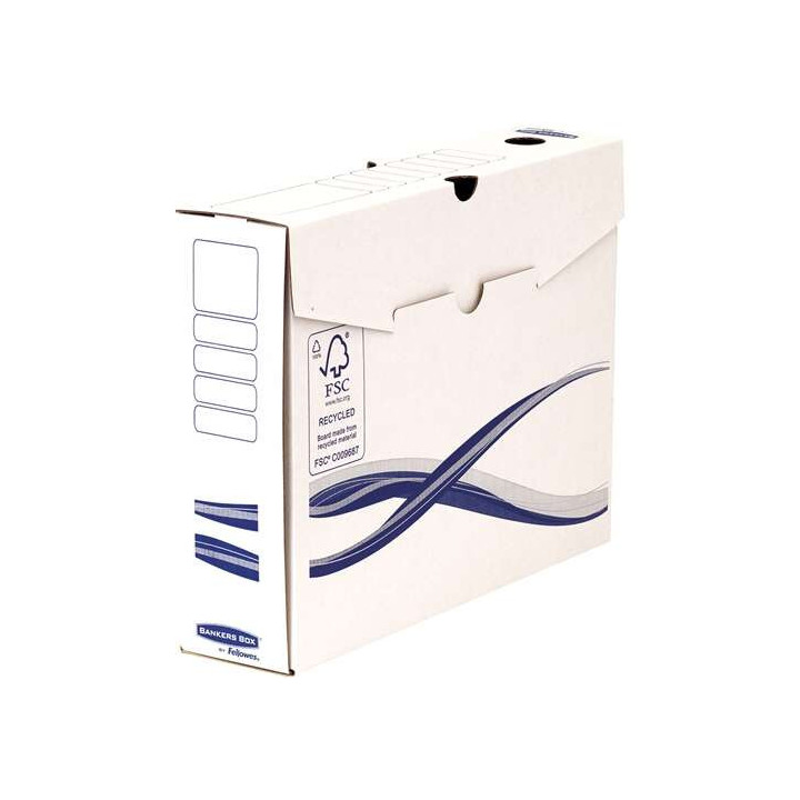 Fellowes Bankers Box Basic Pack de 25 Cajas de Archivo Definitivo A4+ 80mm - Montaje Manual - Carton Reciclado Certificacion FS