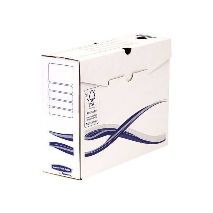 Fellowes Bankers Box Basic Pack de 25 Cajas de Archivo Definitivo A4+ 100mm - Montaje Manual - Carton Reciclado Certificacion F