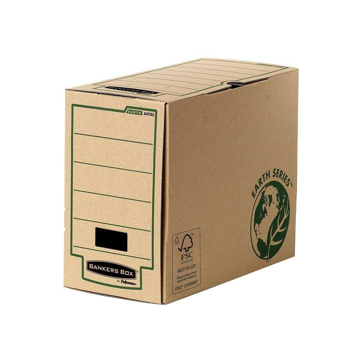 Fellowes Bankers Box Earth Caja de Archivo Definitivo A4 150mm - Montaje Manual - Carton Reciclado Certificacion FSC - Color Ma