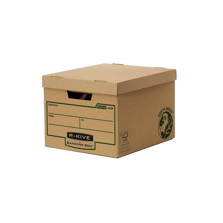 Fellowes Bankers Box Earth Contenedor de Archivos - Montaje Manual - Carton Reciclado Certificacion FSC - Color Marron