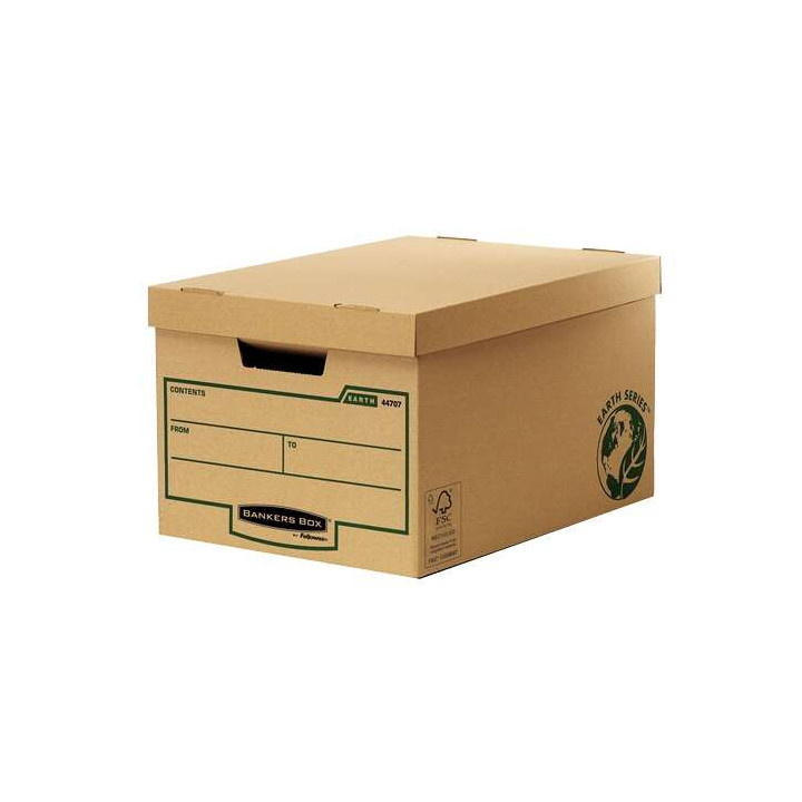 Fellowes Bankers Box Earth Maxi Contenedor de Archivos - Montaje Manual - Carton Reciclado Certificacion FSC - Color Marron