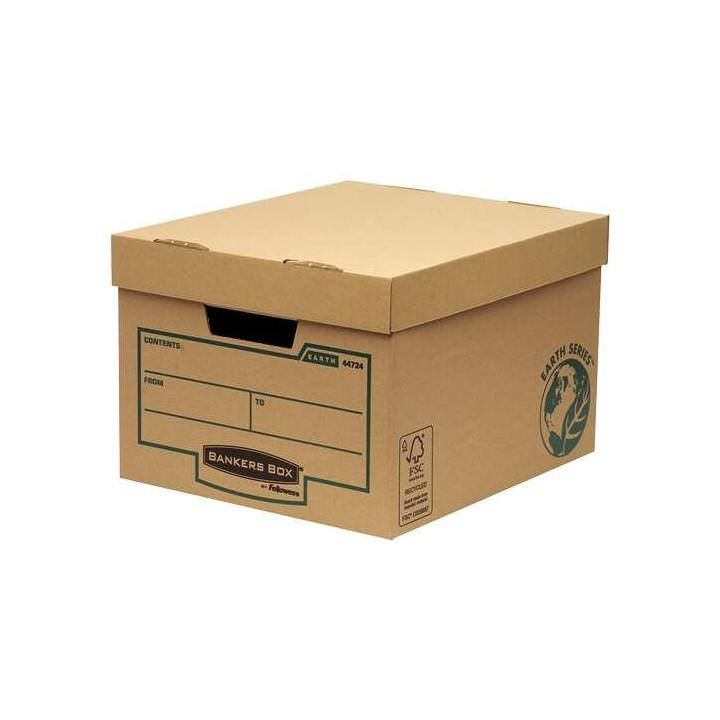 Fellowes Bankers Box Earth Contenedor de Archivos - Montaje Manual - Carton Reciclado Certificacion FSC - Color Marron
