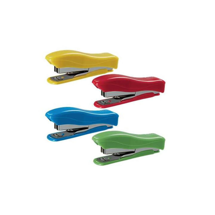 Petrus 200 Liliput Grapadora + 1 Caja de 1.000 Grapas 23/6 - Hasta 12 Hojas - Grapas 23/6 - Grapado Cerrado y Clavado - Colores