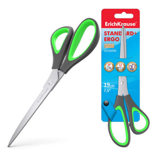 Erichkrause Tijeras Standard+ Ergo - Cuchillas de Acero Inoxidable - Afilado Doble Avanzado - Resistente a La Corrosion - Mango