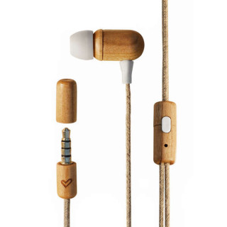 Energy Sistem Auriculares Eco CherryWood - Mini Jack - Madera Sostenible - Cable de Cañamo - Microfono - Control de Conversaci