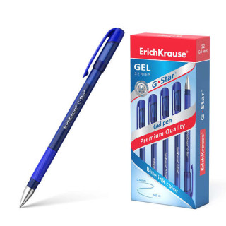 Erichkrause Boligrafo de Gel G-Star 05 - Cuerpo Translucido con Grip de Goma - Punta de 05mm - Tinta de Gel de Secado Rapido -