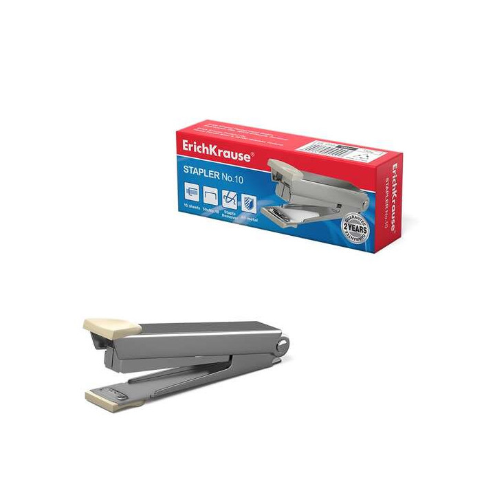 Erichkrause Grapadora Nº10 Ferro - Grapa Hasta 15 Hojas - Acero de Alta Calidad - Color Negro