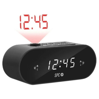 SPC Frodi Max Radio Despertador con Proyeccion - Pantalla LED con Brillo Regulable - Boton Snooze - Almacena Emisoras de Radio