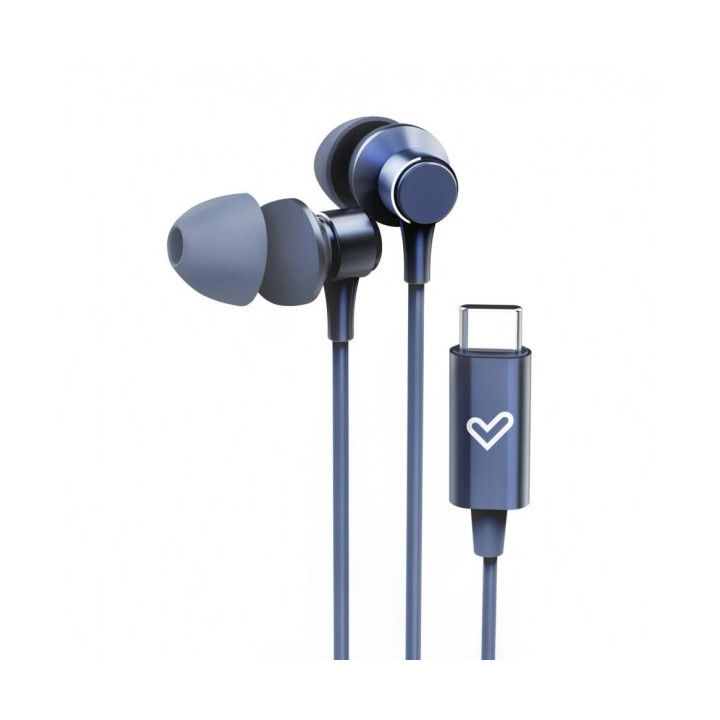 Energy Sistem Metallized Auriculares con cable Tipo C - Microfono - Controlador de 3 Botones - Funda de Transporte - Color Azul