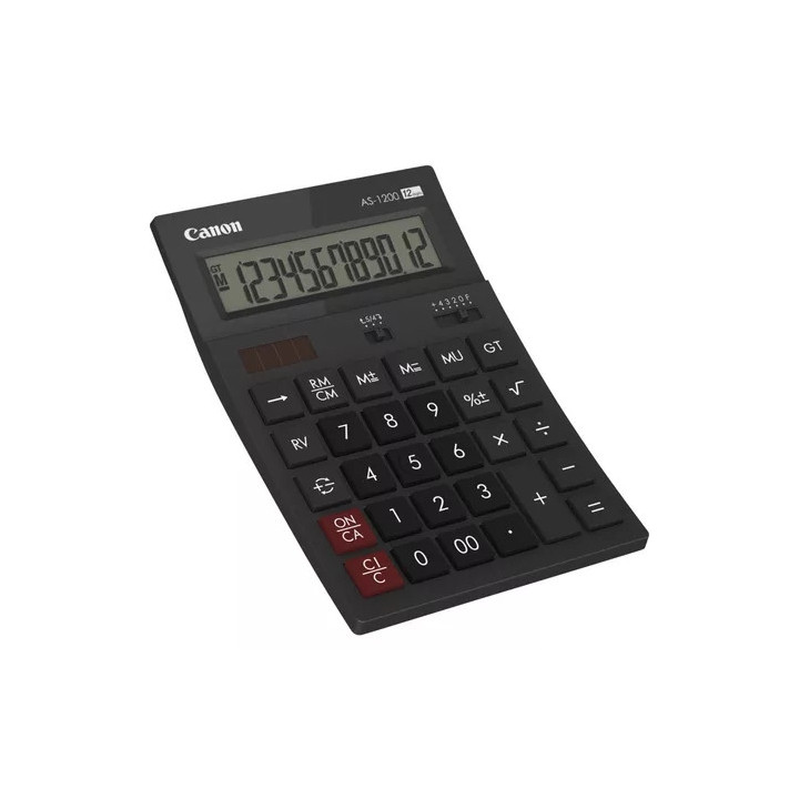 Canon AS-1200 Calculadora de Sobremesa con Pantalla LCD de 12 Digitos - Funciones de Calculo de Recargo (MU)