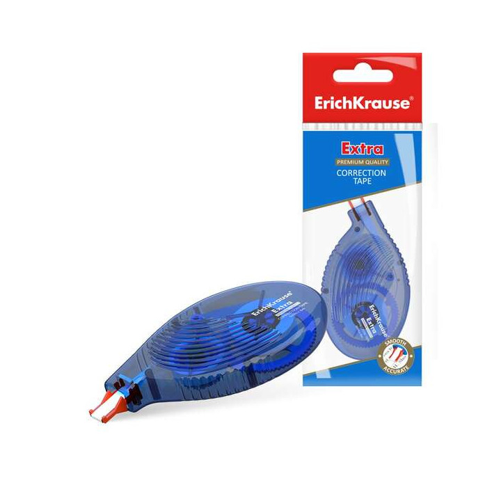 Erichkrause Cinta Correctora Extra - 5mm x 8m - Ideal para Correccion Rapida y Segura - Compatible con Cualquier Tipo de Tinta
