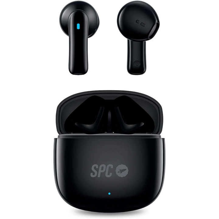 SPC Auriculares True Wireless Zion 2 Play - Autonomia 28 Horas - Base de Carga USB-C - Control por Toques - Compatible con Asis