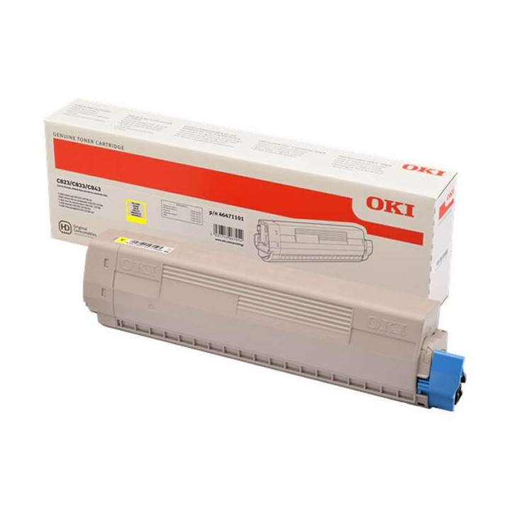 OKI C823/C833/C843 Amarillo Cartucho de Toner Original - 46471101