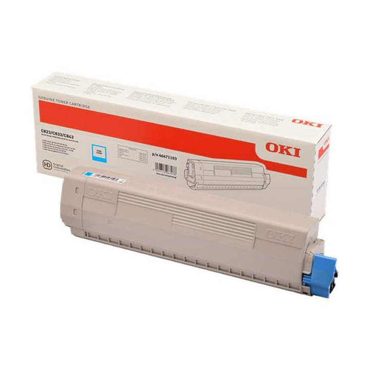 OKI C823/C833/C843 Cyan Cartucho de Toner Original - 46471103