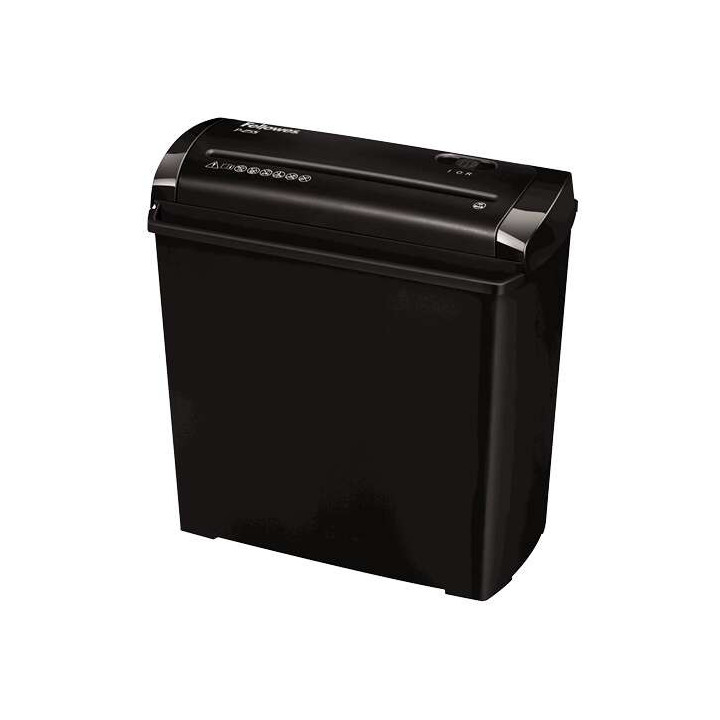 Fellowes P-25S Destructora de Papel Manual Corte en Tiras P-1 - Destruye hasta 5 Hojas - Papelera de 11L - Color Negro