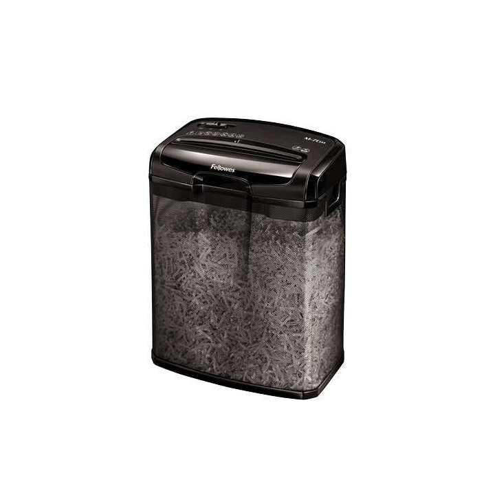 Fellowes M-7CM Destructora de Papel Manual Corte en Particulas P-4 - Destruye hasta 7 Hojas - Papelera de 13L - Color Negro