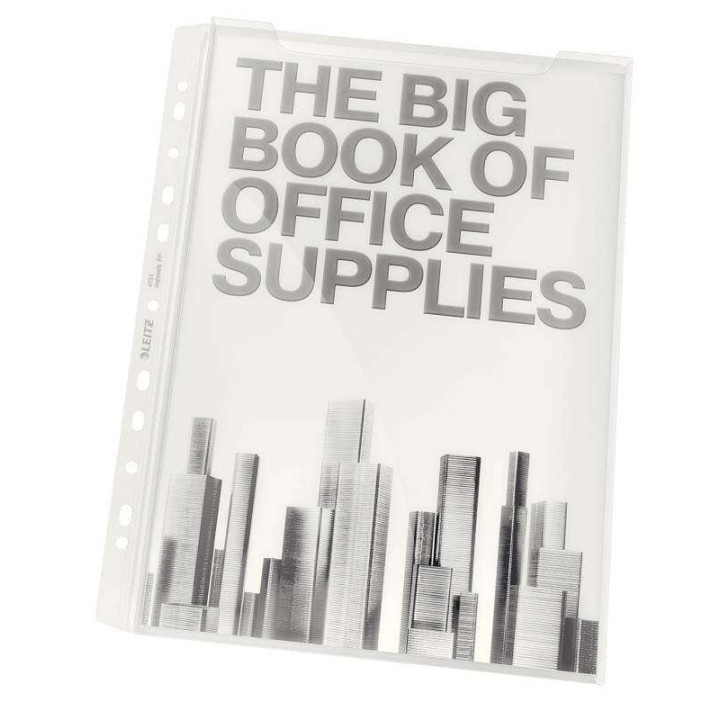 Leitz Pack de 5 Fundas Fuelle Premium Expansible Polipropileno A4 18micras - Gran Capacidad de hasta 200 Hojas A4 - Transparent