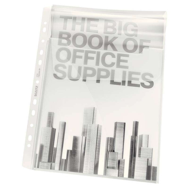 Leitz Pack de 5 Fundas Fuelle Premium Expansible con Solapa Polipropileno A4 18micras - Gran Capacidad de hasta 200 Hojas A4 -