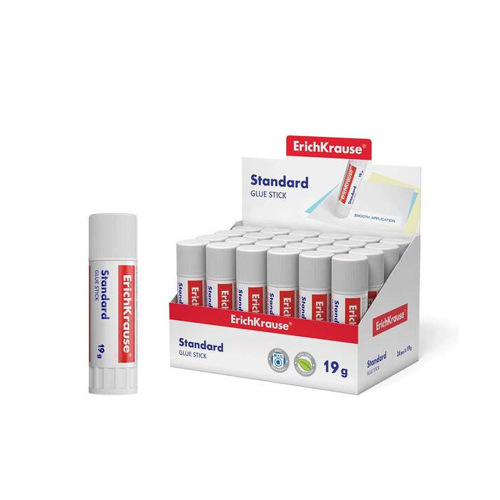 Erichkrause Pegamento en Barra Standard 19gr - Pegado Rapido y Confiable - Facil de Aclarar con Agua - No Toxico - Apto para Pa