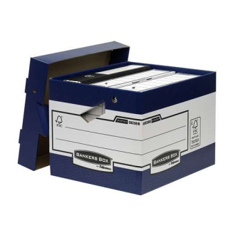 Fellowes Bankers Box Contenedor de Archivos con Asas Ergonomicas Ergo Box - Montaje Automatico Fastfold - Carton Reciclado Cert