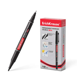 Erichkrause Double P-80 Doble Cara Marcador Permanente - Universal y Fineliner 2 en 1 - Tinta a Base de Alcohol Resistente al A