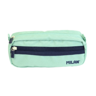 Milan Serie 1918 Estuche Portatodo Rectangular 2 Compartimentos - Tejido Resistente a las Roturas y Rasgaduras - Medidas 21x8