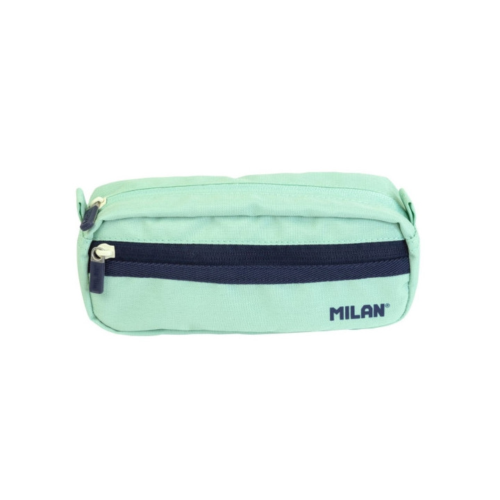 Milan Serie 1918 Estuche Portatodo Rectangular 2 Compartimentos - Tejido Resistente a las Roturas y Rasgaduras - Medidas 21x8